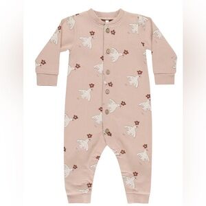 Rylee + Cru Blush One Piece with Dove and Flower Print